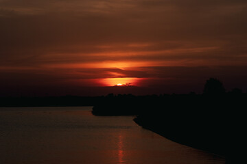 sunset over the river
