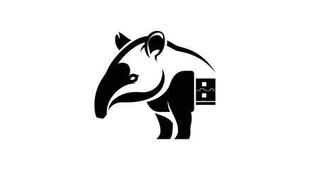 Creative Black and White Tapir with USB Plug Tail.
