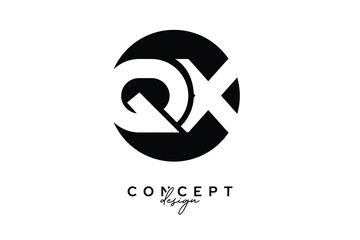 QX Creative Negative Space Circle Monogram Logo Design