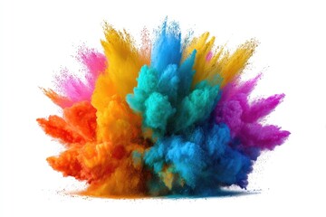 Colorful powder explosion on white background (29)