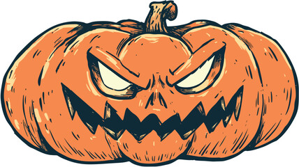 Spooky Halloween Pumpkin Vector Icon for Seasonal Design Projects