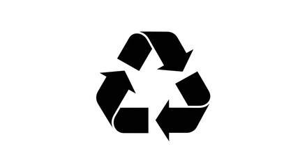 Simple Black Universal Recycling Symbol Icon Isolated.