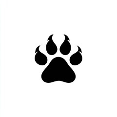 Solid black paw print, stylized