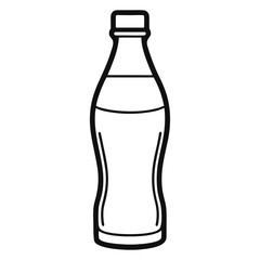 Line Art of Soda bottle on white background