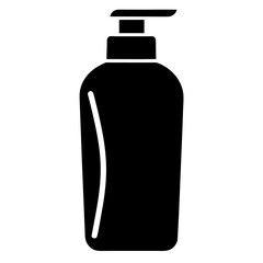 Silhouette Shampoo bottle on white background