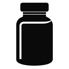 Silhouette Pill bottle on white background