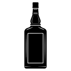 Silhouette Whiskey bottle on white background