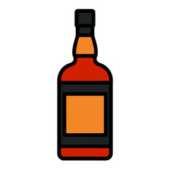 Vector of Whiskey bottle on white background