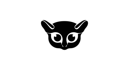 Minimalist black and white graphic icon of an animal head.