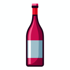 Vector of Wine bottle on white background