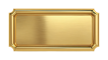 Shiny golden plaque display digital elegant design isolated on transparent background, png