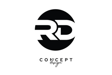 RD Creative Negative Space Circle Monogram Logo Design