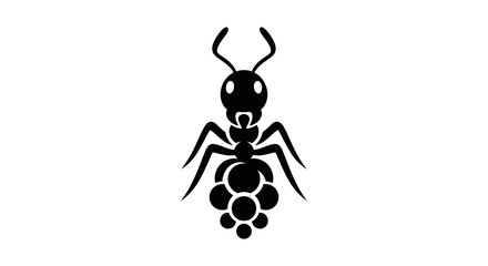 Simple black ant insect icon silhouette vector graphic.