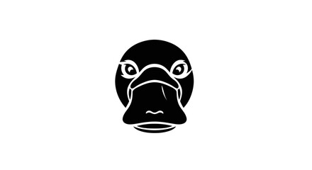 Platypus head logo design simple black and white vector illustration.
