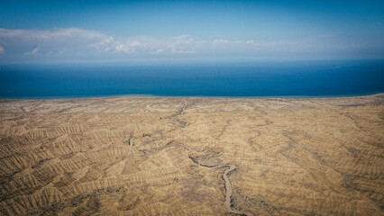 The aerial view of the Ak Say Canyon in Kyrgyzstan