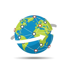 Global Communication and Network Connection Illustrative Concept Depicting Worldwide Connectivity and Data Exchange