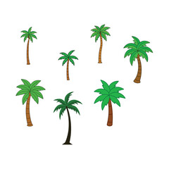 Obraz premium Palm Tree Silhouette Set for Tropical Design Projects