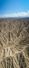 The aerial view of the Ak Say Canyon in Kyrgyzstan