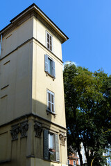 Residential buildings along via Piero della Francesca in Milan, Italy