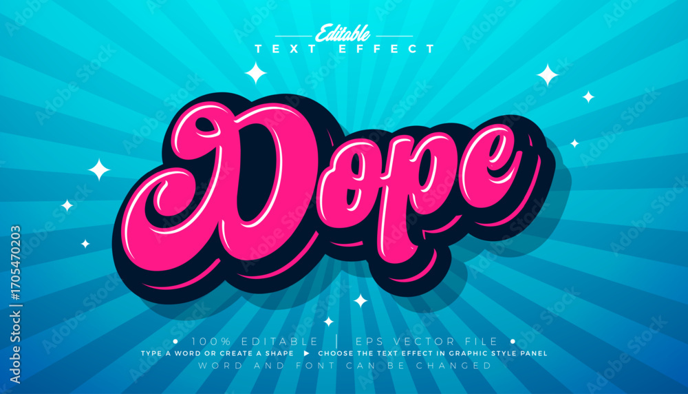 Aufkleber dope editable text effect design scalable vector graphic style effect with retro style typography le