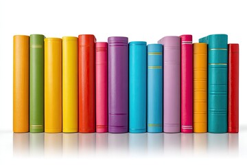Fototapeta premium Row of colorful hardback books (2)