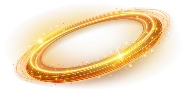 Glowing Golden Light Swirl Magic Ring on Transparent Background
Dynamic Golden Energy Loop with Motion and Light Trail Effect