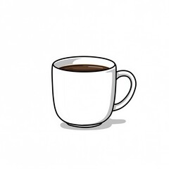 Coffee Mug Cute Illustration on White Background