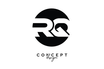 RQ Creative Negative Space Circle Monogram Logo Design