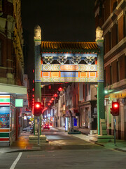 Christmas in Chinatown at night - Melbourne, Australia