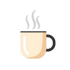 Coffee Mug Cute Illustration on White Background