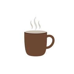 Coffee Mug Cute Illustration on White Background