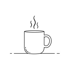 Coffee Mug Cute Illustration on White Background