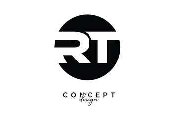 Obraz premium RT Creative Negative Space Circle Monogram Logo Design