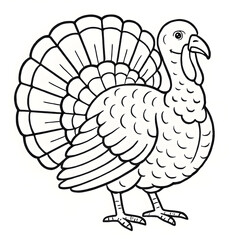 A turkey illustration vector style coloring page