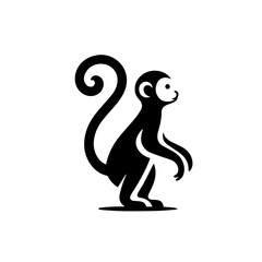 Obraz premium Cheerful Monkey Vector Illustration – Fun Playful Jungle Animal