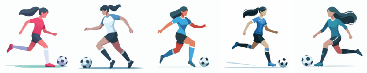 Obraz premium vector of woman dribbling ball
