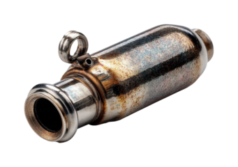 Industrial pipe component workshop product metal isolated on transparent background, png