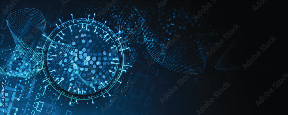 Poster modern technology and business abstract background for technical or science presentation
