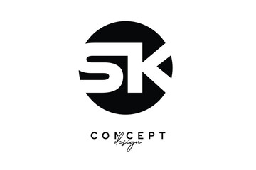 Obraz premium SK Creative Negative Space Circle Monogram Logo Design