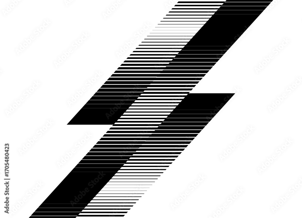 Poster diagonal pattern of striped stripes. black and white vector design element of thin broken lines. mod