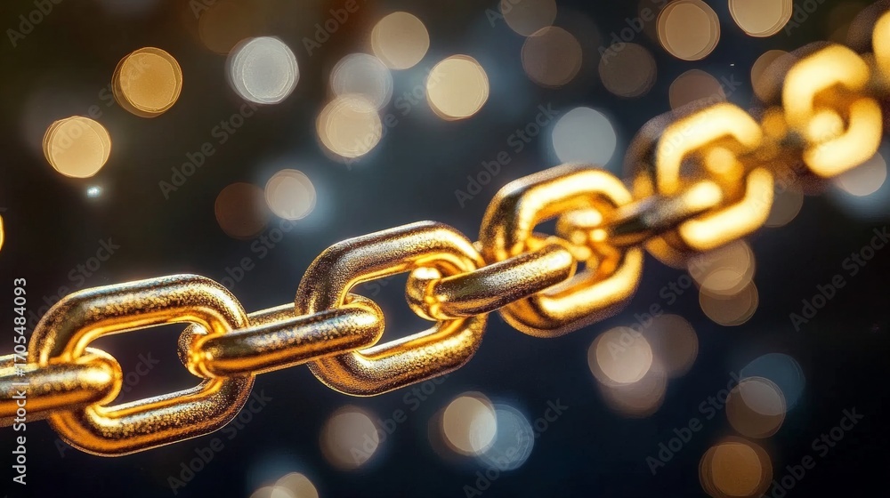 Poster interconnected structures shine brightly abstract blockchain and technology in elegant night bokeh