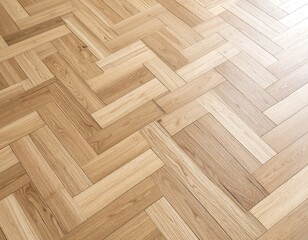 Light hardwood herringbone floor