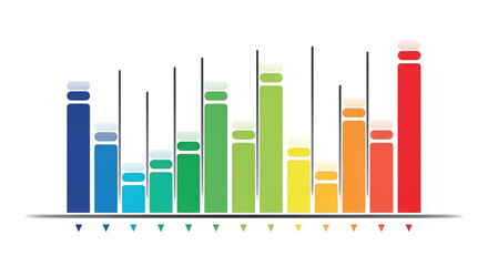 Colorful Bar Chart Showing Business Growth and Progress.