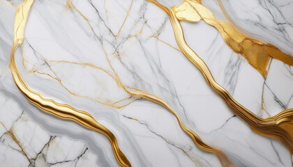 Fototapeta premium Elegant White Marble Background With Golden Veins For Design