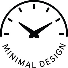 Minimal Clock Icon – Clean Semi-Circle Time Design with Roman Numerals for Modern Branding, UI, and Lifestyle Concepts