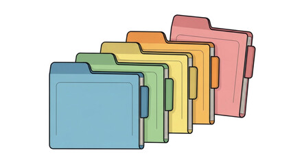 Colorful Folders Organized in a Row.