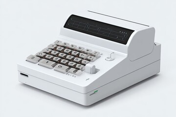 White vintage-style desktop calculator