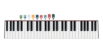 Fototapeta premium Colorful Piano Keys with Musical Notes.