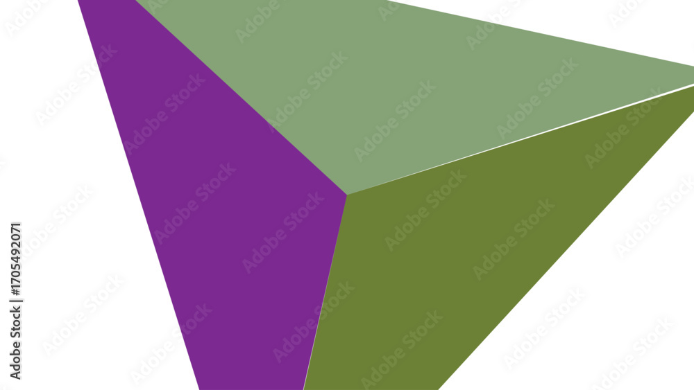 Poster abstract triangular geometric shape in purple green and sage tones modern minimalist design element