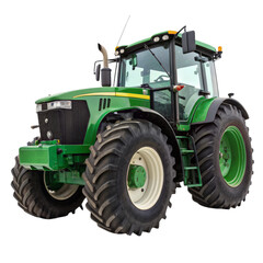 Obraz premium Green farm tractor powerful agricultural vehicle isolated on a transparent background agriculture